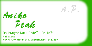 aniko ptak business card